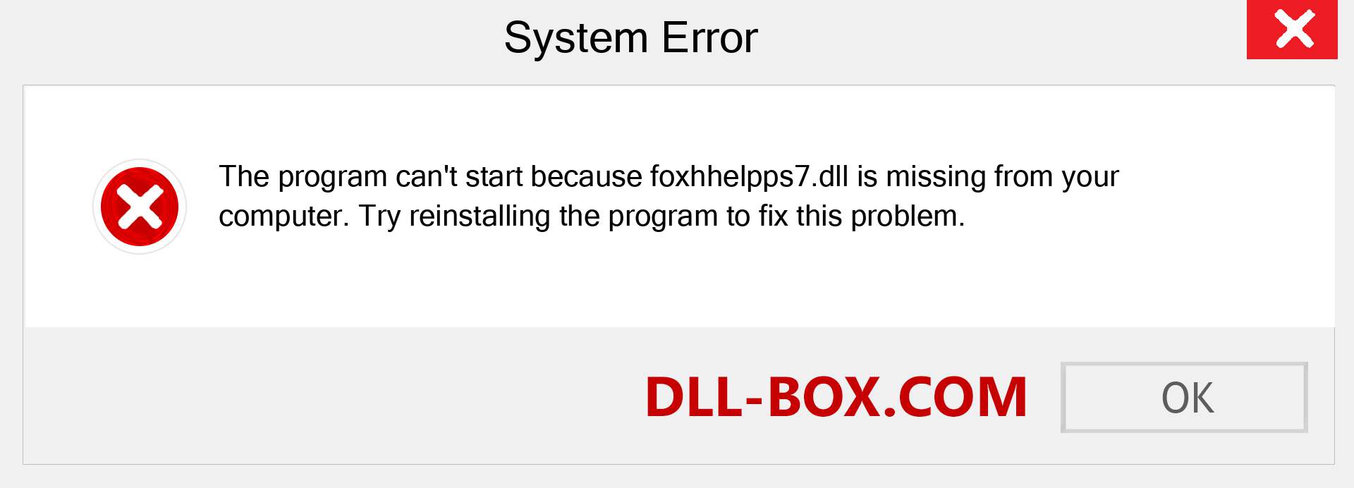  foxhhelpps7.dll file is missing?. Download for Windows 7, 8, 10 - Fix  foxhhelpps7 dll Missing Error on Windows, photos, images